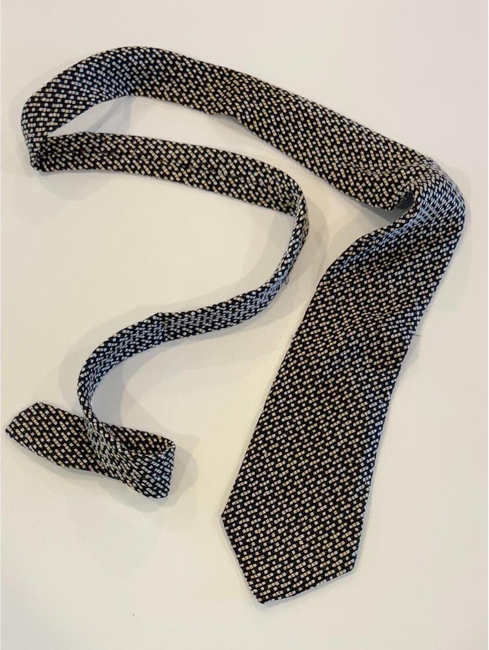 Vintage Paco Rabanne Paris Men's Silk Tie Textured Micro-Basketweave